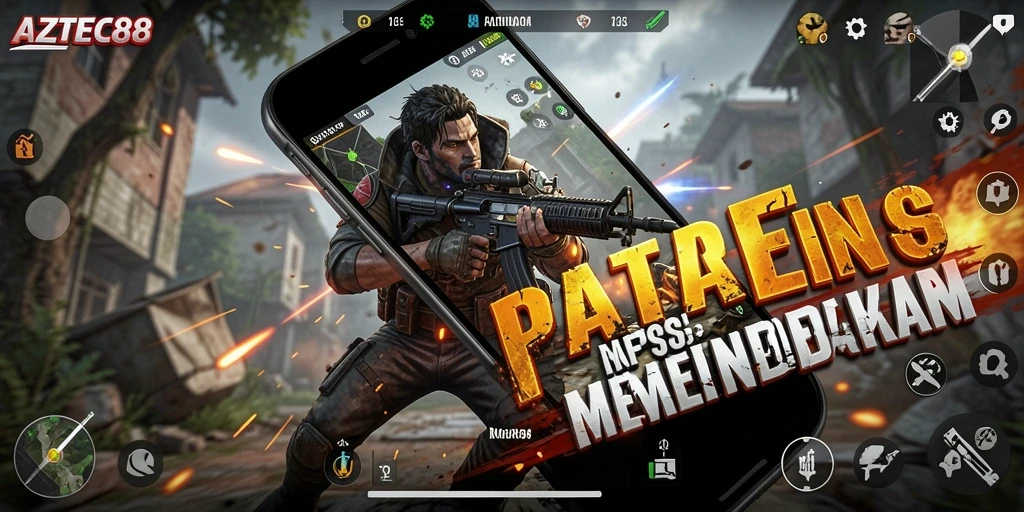 Screenshot utama AZTEC88 menampilkan aksi intens dari gameplay FPS.