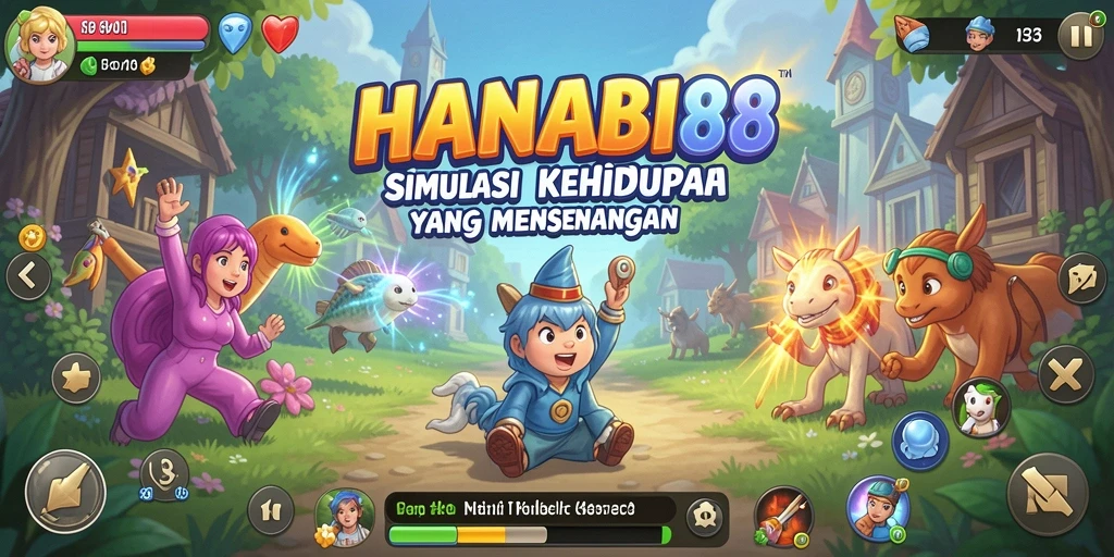 Tampilan gameplay menarik dan berwarna dari HANABI88.