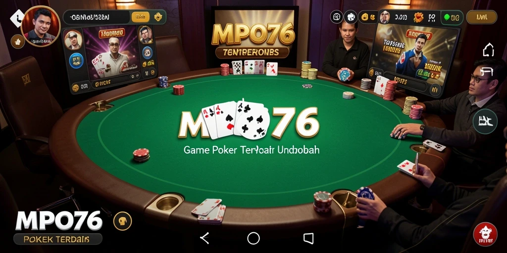 Tampilan gameplay seru Poker di MPO76 dengan pemain aktif.