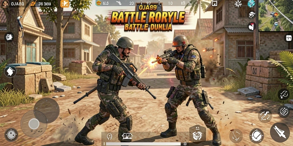 Menampilkan gameplay seru OJA89 di arena Battle Royale.