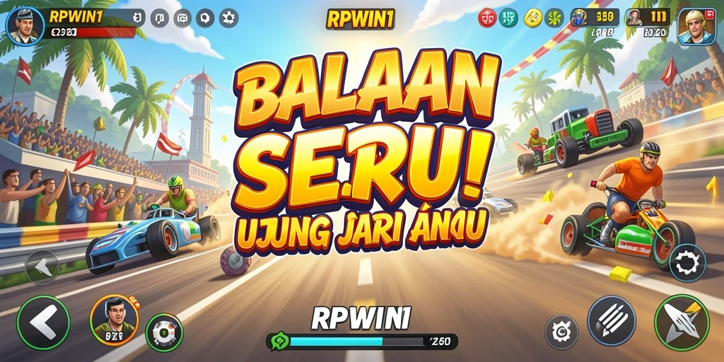 Tampilan gameplay realistis dari RPWIN1 dengan balapan mendebarkan.
