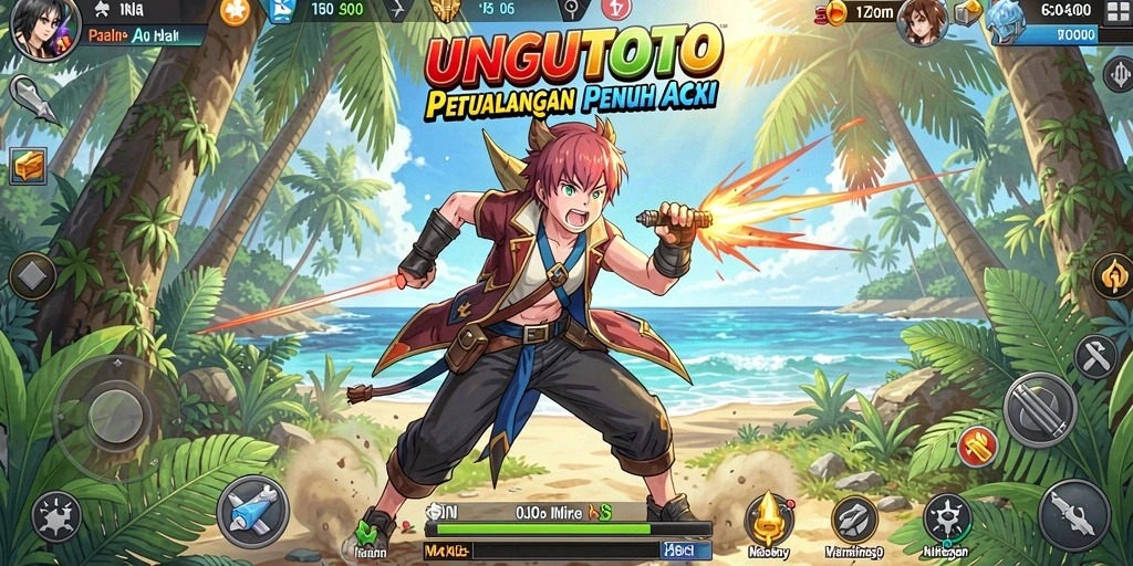 Tampilan gameplay menarik dengan aksi karakter Anime.