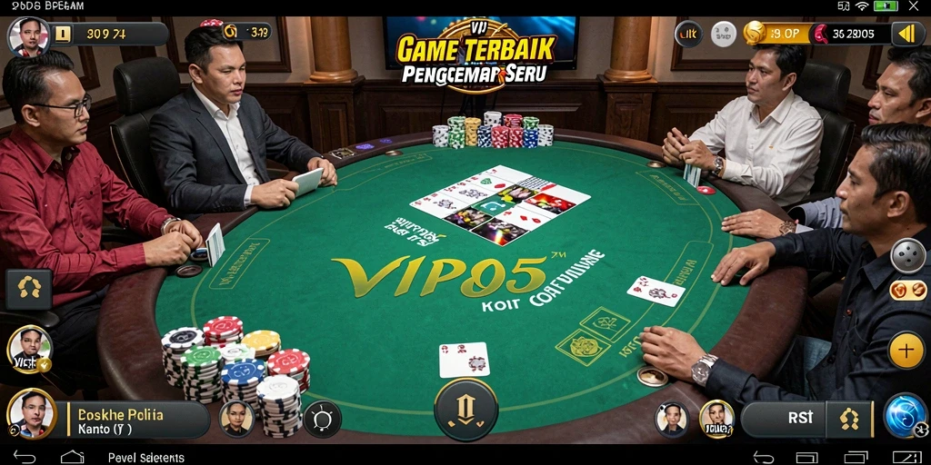 Screenshot gameplay VIP805 menampilkan aksi seru poker yang mendebarkan.