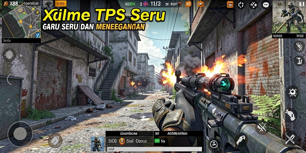 Gameplay intens X88 dengan aksi tembak-menembak realistik.